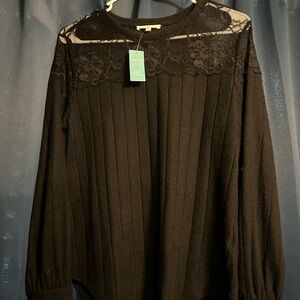 Maurices Black Lace Detail Top